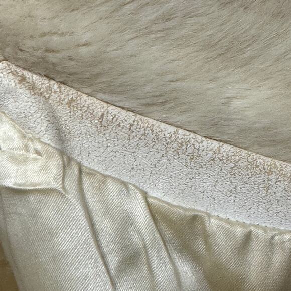 Intrigue Vintage Faux Fur Coat Ivory/Champagne Size 13-14 - Picture 9 of 12